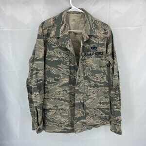 US Air Force Coat Utility Men 38R Camoflage Pattern Official Long Sleeve Button
